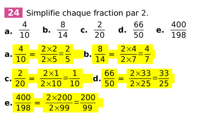 Exercice Simplification De Fraction 6eme Pdf Simplifier des fractions exercices corrigés